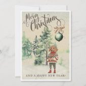 Oude Aquarel Dachshund Hond Feestdagenkaart (Voorkant)