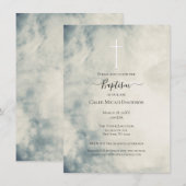 Oude Aquarel Lucht Abstract Moderne Doop   Kaart (Voorkant / Achterkant)