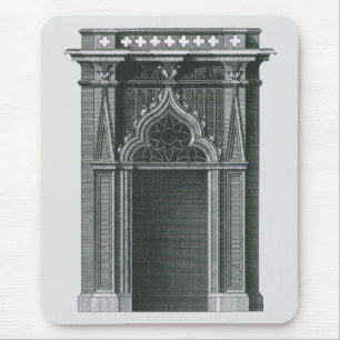 Oude architectonische element, gotische deuropenin muismat