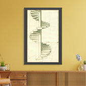 Oude architecturale trap, wenteltrap canvas afdruk (Insitu (Woonkamer))