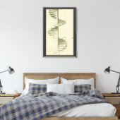 Oude architecturale trap, wenteltrap canvas afdruk (Insitu (Slaapkamer))