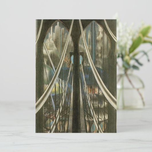 Oude architectuur, Brooklyn Bridge-pensioen Kaart (Staand voorkant)