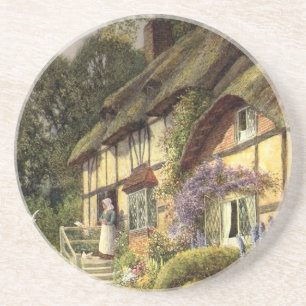 Oude architectuur, landhuisje zandsteen onderzetter