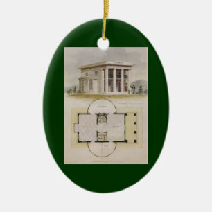Oude architectuur, plattegrond en Griekse villa Keramisch Ornament