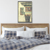 Oude architectuur, zuil met kroonlijstvorming canvas afdruk (Insitu (Slaapkamer))