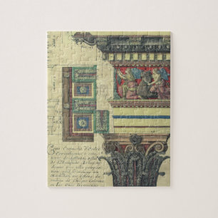 Oude architectuur, zuil met kroonlijstvorming legpuzzel