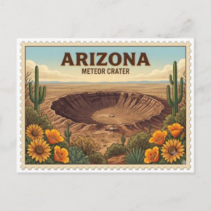 Oude Arizona Meteor Krater Woestijn Reis Briefkaart