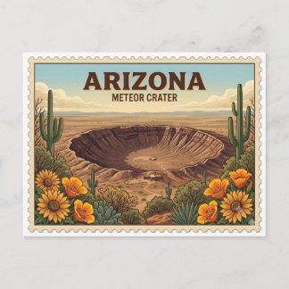 Oude Arizona Meteor Krater Woestijn Reis Briefkaart