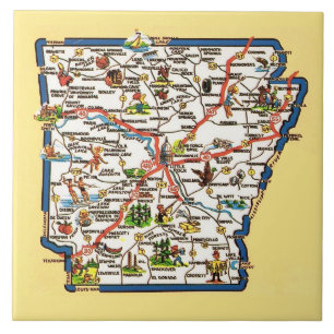 Oude Arkansas kaart keramische tegel Tegeltje