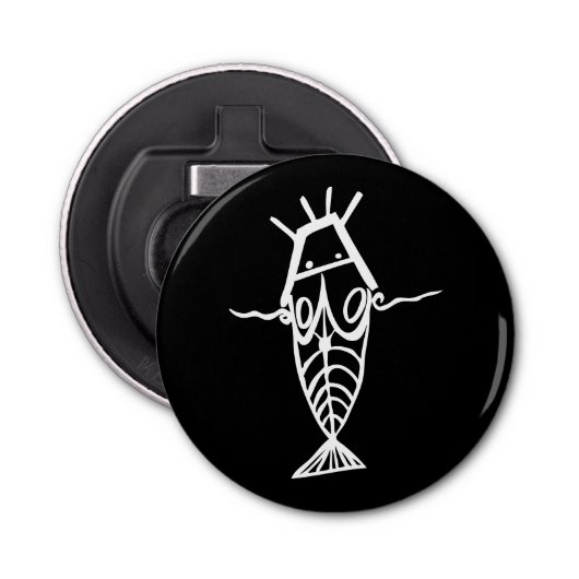 Oude astronauten button flesopener (Voorkant)