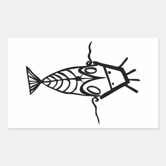 Oude astronauten rechthoekige sticker (Voorkant)