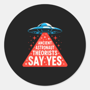 Oude astronauten theoretici Ufo Alien ruimteschip Ronde Sticker