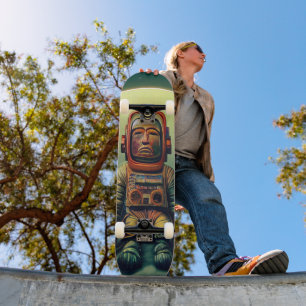Oude astronautenverkenner zwevend in de ruimte skateboard