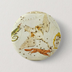 Oude astronomie, sterrenbeeld sterren kaart kaart ronde button 5,7 cm
