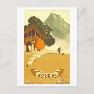 Oude Asturias, Spanje, Reisposter Briefkaart