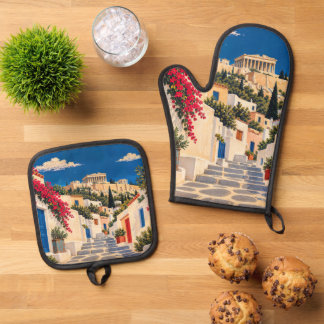 Oude Atheense Griekenland Ovenwant en Pannenlappen & Pannenlap Set
