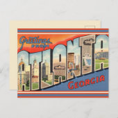 Oude Atlanta Greetings  Briefkaart (Voorkant / Achterkant)