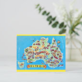 Oude Australische Kaart Ansichtkaart (Staand voorkant)
