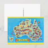 Oude Australische Kaart Ansichtkaart (Voorkant / Achterkant)