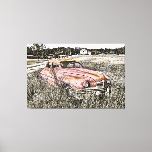 Oude Auto Art 3 Verpakt Canvas (Voorkant)