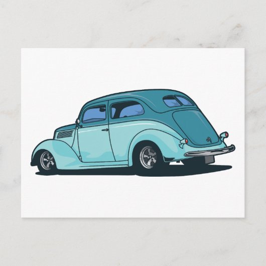 Oude auto briefkaart (Voorkant)