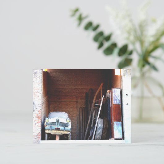 Oude auto briefkaart (Staand voorkant)