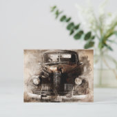 Oude auto  briefkaart (Staand voorkant)