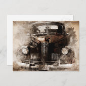 Oude auto  briefkaart (Voorkant / Achterkant)