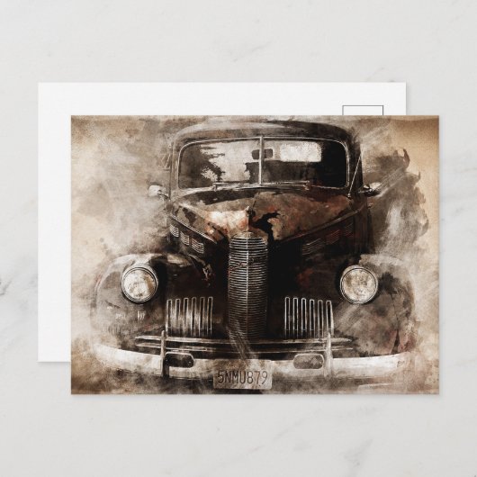 Oude auto  briefkaart (Voorkant / Achterkant)