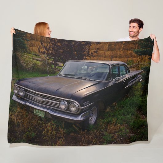 OUDE AUTO FLEECE DEKEN (In situ)