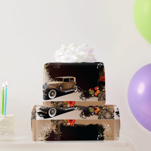 Oude Auto Grunge Retro Automobile Cadeaupapier