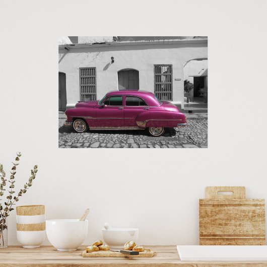 Oude auto in Trinidad, Cuba Poster (Keuken)