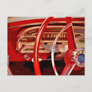 Oude Auto Klassieke Auto Rode Dashboard Detail Briefkaart