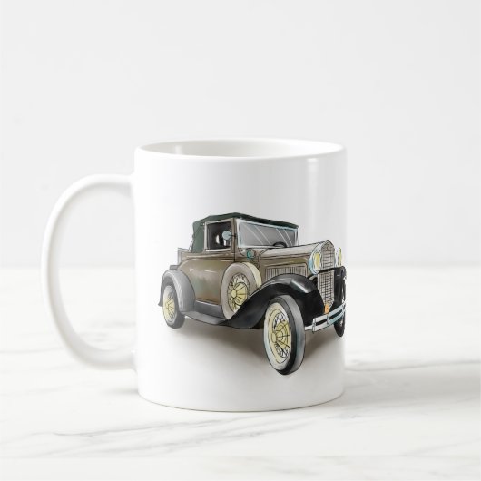 Oude auto  koffiemok (Links)