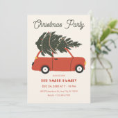 Oude auto met kerstboom kaart (Staand voorkant)