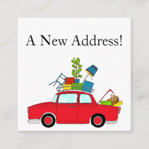 Oude auto Nieuw adreskaart Informatiekaartje