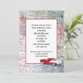 Oude auto op kaart 60e verjaardag (Staand voorkant)