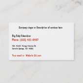 Oude auto-reparatieschop - Herstellingen Visitekaartje (Achterkant)