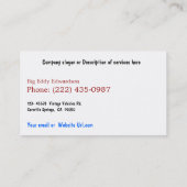 Oude auto-reparatieschop - Herstellingen Visitekaartje (Achterkant)