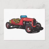 Oude auto (rood) briefkaart (Voorkant)