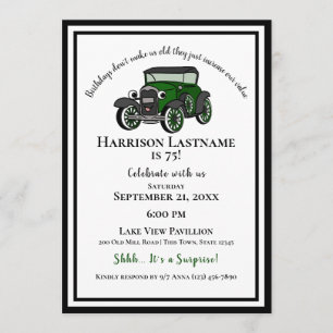 oude auto verrassingsverjaardag kaart