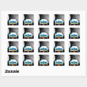 Oude auto vierkante sticker (Vel)