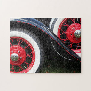 Oude autolegkaartpuzzel legpuzzel