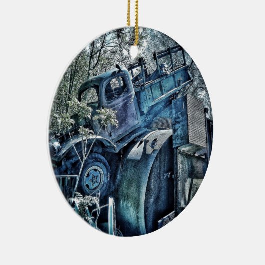 Oude auto's en junkards, retro 01 keramisch ornament (Rechts)