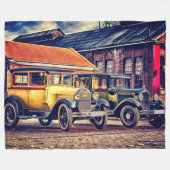 OUDE AUTO'S FLEECE DEKEN (Voorkant (Horizontaal))