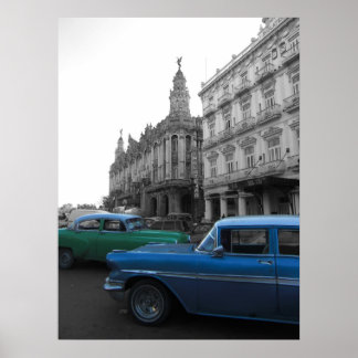 Oude auto's in Havana Poster