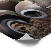 Oude auto's in HDR-fotografie Poster (Hoek)