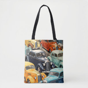 Oude auto's patroon draagtas
