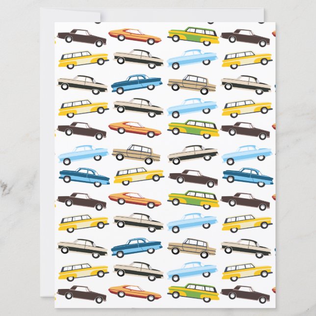 Oude Auto's Scrapbook Papier (Voorkant)
