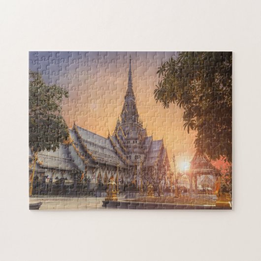 Oude Aziatische tempel Legpuzzel (Horizontaal)